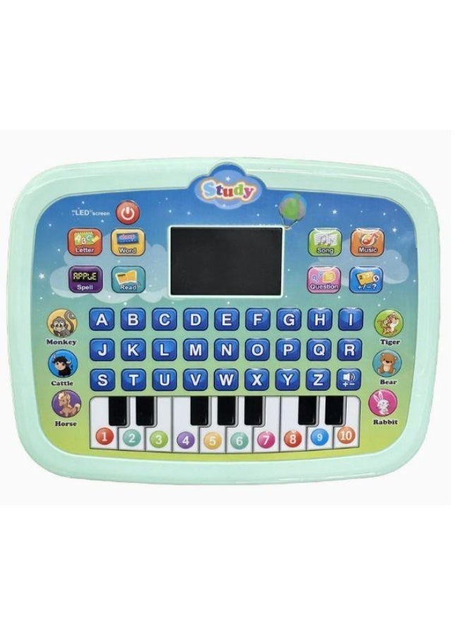 Kids English Learning Tablet with Piano Keyboard - Educational Toy with LED Screen, Interactive Alphabet & Music Learning Toy for Preschoolers, Perfect Gift for Birthday & Eid - Image 2
